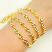 V24GP. Gold Plated Sterling Silver Puff Marina Link Chain